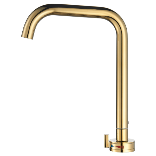 Torneira Dourada Banheiro Clean Luxo Misturador Monocomando