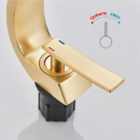 Torneira Dourada Banheiro Monocomando Cascata Misturador Brin