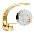 Torneira Dourada Banheiro Monocomando Cascata Misturador Brin