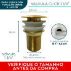 Torneira Dourada Escovada Bica Alta Cascata E Valvula Click 1