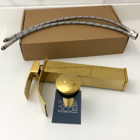 Torneira Dourada Pia Banheiro Bica Alta Cascata E Valvula Cli