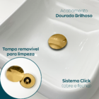 Torneira Dourada Pia Banheiro Bica Alta Cascata E Valvula Cli