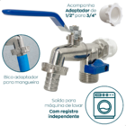 Torneira Dupla De Jardim Taque Maquina De Lavar Registro Dupl