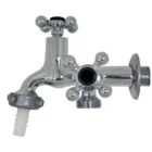 Torneira Dupla Saida Maquina De Lavar 1/4 De Volta Metal