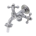 Torneira Dupla Saida Maquina De Lavar 1/4 De Volta Metal