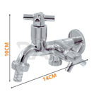 Torneira Dupla Tanque Maquina Lavar/Secar Multiuso Cromado Ab