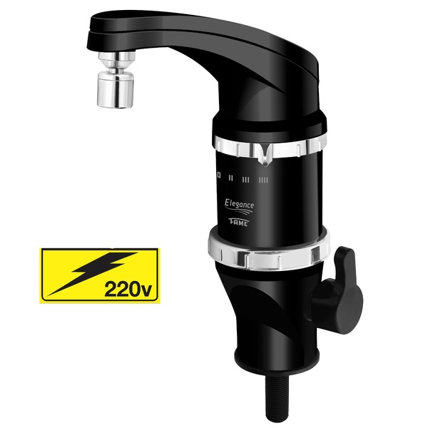 Torneira Eletrica Fame 4t Elegance Preta 220v/5400w Bancada