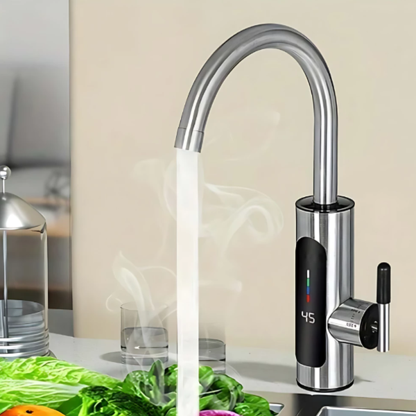 Torneira Elétrica Giratória 360° Inoxidável 110v Cozinha Banh