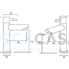Torneira em Aço Inox  Banheiro Lavatório Cuba DC-6609A