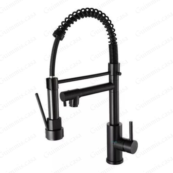 Torneira Em Aço Inox Para Cozinha Monocomando Cannes Black