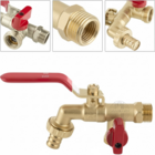 Torneira Esfera 2 Saídas 1/4 Volta Metal 1/2 Área De Tanque C