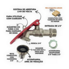 Torneira Esfera Metal 1/2 1/4 Volta Trava Cadeado Comércio Ca