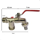 Torneira Esfera Metal 2 Saídas 1/4 Volta Alta Vazão Chácara C