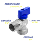 Torneira Esfera Tanque Máquina Lavar Jardim Metal 1 Saída