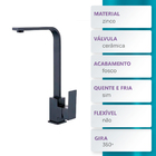 Torneira Espaçokb Ke-6037 Monocomando Preto