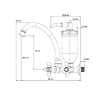 Torneira Filtro Cozinha Bica Móvel Parede Abs 1085 C-31 ¼ Vol