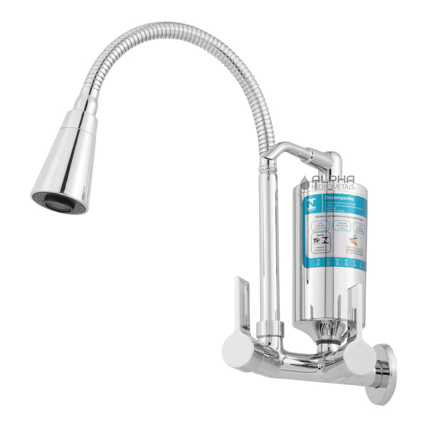 Torneira Filtro Cozinha Parede Gourmet Cônica Cromada C-65