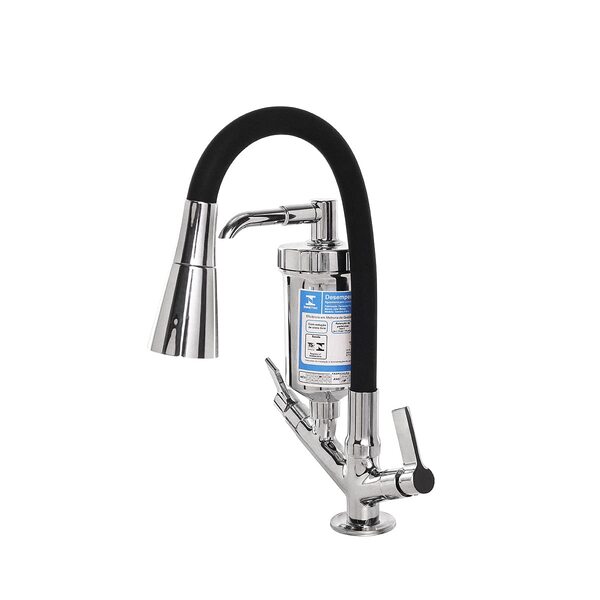 Torneira Filtro Gourmet Flexível Cozinha Bancada Preto/cromo