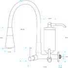 Torneira Filtro Parede Preta Flexível Cone 2 Jatos 1/4 Volta