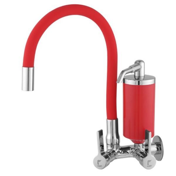 Torneira Filtro Parede Tubo Silicone Vermelho Fort Metais