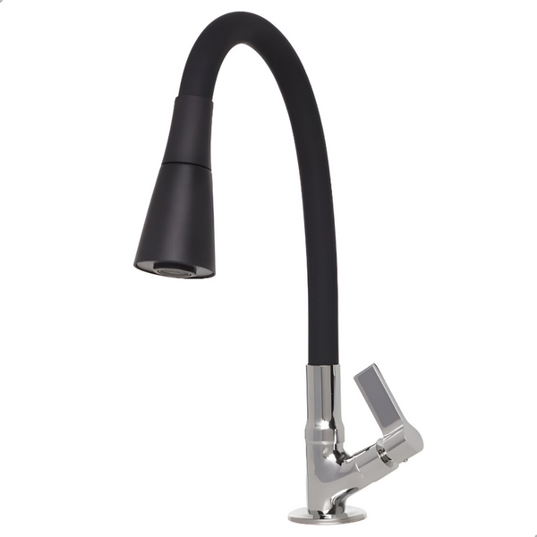 Torneira Flexível Bancada Cozinha Cone Duplo Jato Preto