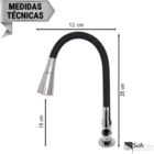 Torneira Flexível Bancada Cozinha Cone Duplo Jato Preto/crom