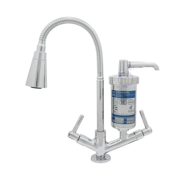 Torneira Flexível Conic Com Filtro Cromada Entrada Mesa 1/4 V
