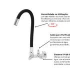 Torneira Flexivel De Parede Com Saída Para Purificador De Agu