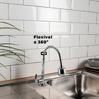 Torneira Flexível Gourmet Cozinha Metal Luxo Com Ducha E Mono