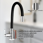 Torneira Flexível Para Pia Preta Via Flix