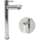 Torneira Fria Cromada Inox 304 Bica Alta 1/4 Volta Pia Banhei