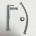 Torneira Fria Cromada Inox 304 Bica Alta 1/4 Volta Pia Banhei