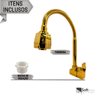 Torneira Full Gold Gourmet 2 Jatos De Parede Para Cozinha