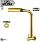 Torneira Gourmet 4 Jatos Rotativa Cozinha Parede em Metal Mul