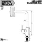 Torneira Gourmet 4 Jatos Rotativa Cozinha Parede em Metal Mul