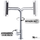 Torneira Gourmet 4 Jatos Rotativa Cozinha Parede em Metal Mul