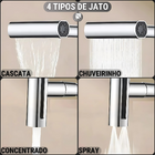 Torneira Gourmet 4 Jatos Rotativa Cozinha Parede em Metal Mul