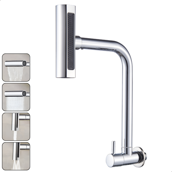 Torneira Gourmet 4 Jatos Rotativa Cozinha Parede em Metal Mul