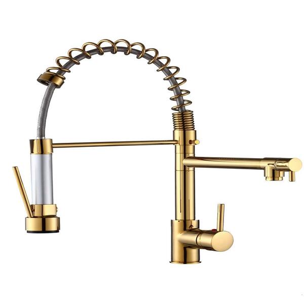 Torneira Gourmet 50cm Com Misturador Monocomando Dourada De B