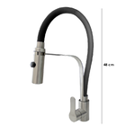 Torneira Gourmet 50cm Monocomando Mangueira Preta Flexível