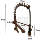 Torneira Gourmet  Parede  Rose Gold 47cm Coz Flexível Fria