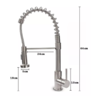 Torneira Gourmet Aço Escovado Com Misturador Para Bancada