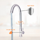 Torneira Gourmet Aço Inox Escovada