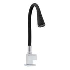 Torneira Gourmet Bancada Pia Preta Quadrada Flexível Cone