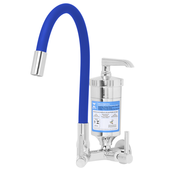 Torneira Gourmet Color Azul Filtro Cozinha C34 Parede 1/4 de