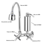 Torneira Gourmet Com Filtro Cozinha Parede Metal Del Metais