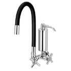 Torneira Gourmet Com Filtro De Cozinha Flexível Preta 1/4 De