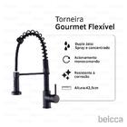 Torneira Gourmet Com Misturador Monocomando Flexível Preta De