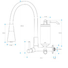 Torneira Gourmet Cone Azul Filtro Cozinha C31 Parede 1/4 de V