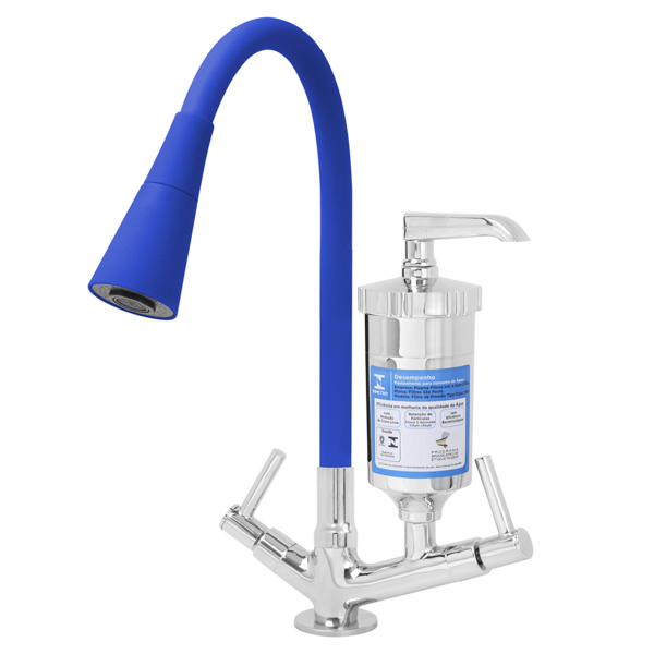 Torneira Gourmet Cone Azul Filtro Cozinha C34 Mesa 1/4 de Vol